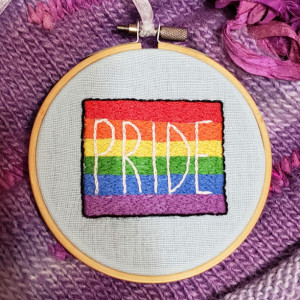 Pride Flag Embroidery Hoop Art