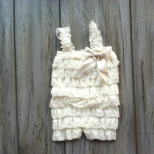 Ivory Lace Romper for Baby Girls