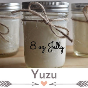Yuzu 8 ounce Scented Handcrafted Soy Candle Jelly Jar