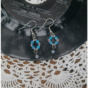 Turquoise crystal dangle earrings