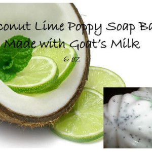 2 Coconut Lime 6 oz Soap Bars; Free Shipping Soap Bar (Domestic Only); Goat's Milk; Coconut; Lime; Exfoliating