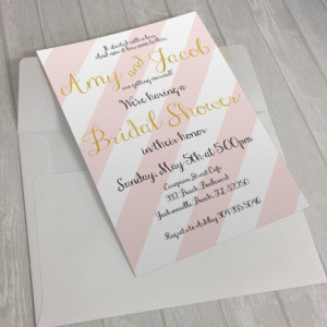 Pink and Gold Bridal Shower Invitation, Gold Glitter, Digital Invitation, Customized, Printable Invitation, Romantic and Elegant