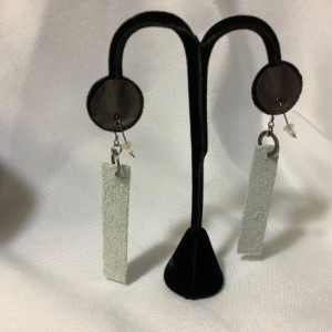 White leather earrings 