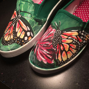 Handpainted Butterfly Shoes