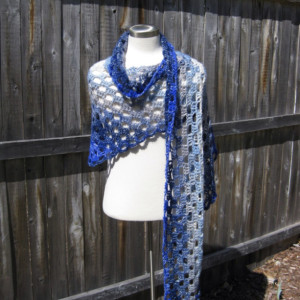 Midnights Dream Shawl - wedding shawl - summer shawl- handmade in the USA by Twisted Blossom Design