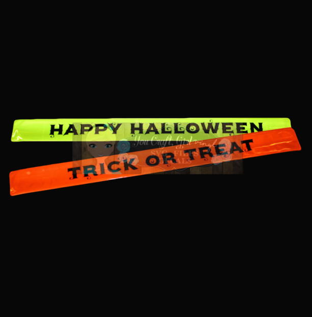 Child Reflective Bracelets - Trick or Treat - Slap Bracelets - Halloween Safety Bracelets - Halloween Costume Safety - Reflective Gear