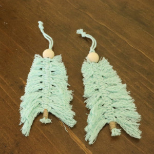 Macrame Tree Christmas Ornaments Set of Two