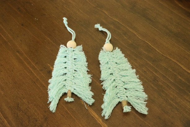 Macrame Tree Christmas Ornaments Set of Two