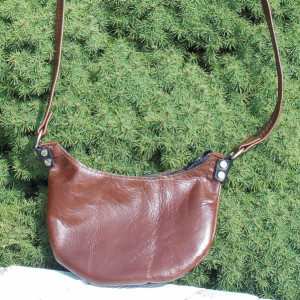 Leather bag or leather purse cross body Disco style