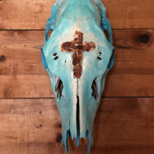 Hand painted elk skull 