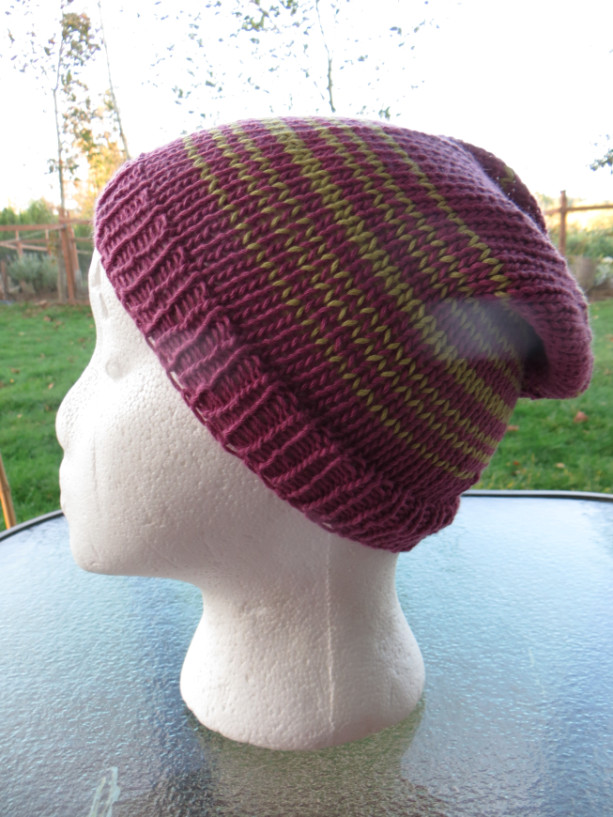 Beanie Hat Hand Knitted, Cotton & Silk Yarn - ALOHA by Anja