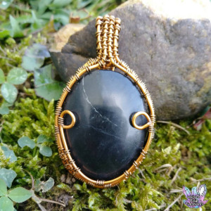 Onyx(Natural) Wire Weave Pendant / Festival Jewelry / Natural Gemstone / Onyx Pendant