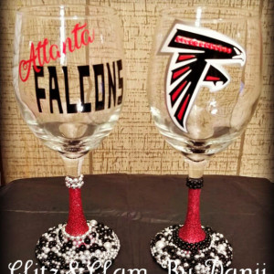 Atlanta Falcons Wine Glass-Falcons 2PC, Atlanta Falcons, Wine Glass, Custom Wine Glass, personalized wine glass, Shot Glass,