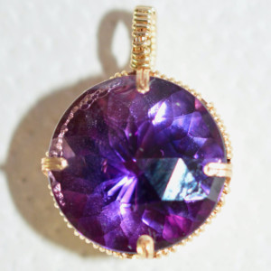 Amethyst Handmade Gold-filled Wire-wrapped Pendant