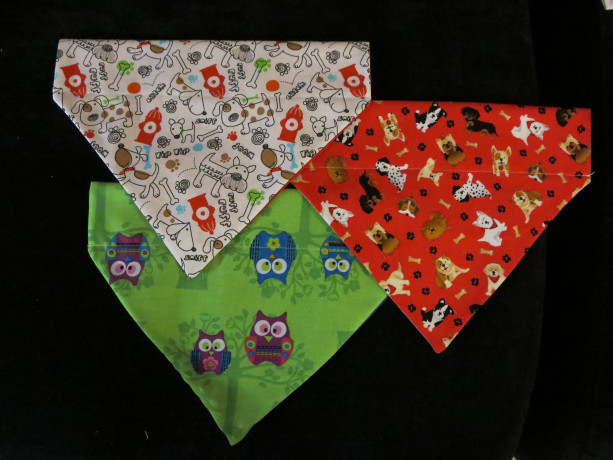3 Pack of Dog Collar Bandanas (Critter Couture) Owl & Dogs