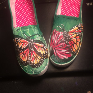 Handpainted Butterfly Shoes