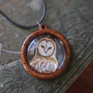 Barn Owl Pendant Necklace