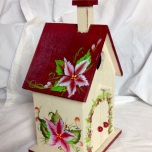  church birdhouse one stroke flowers