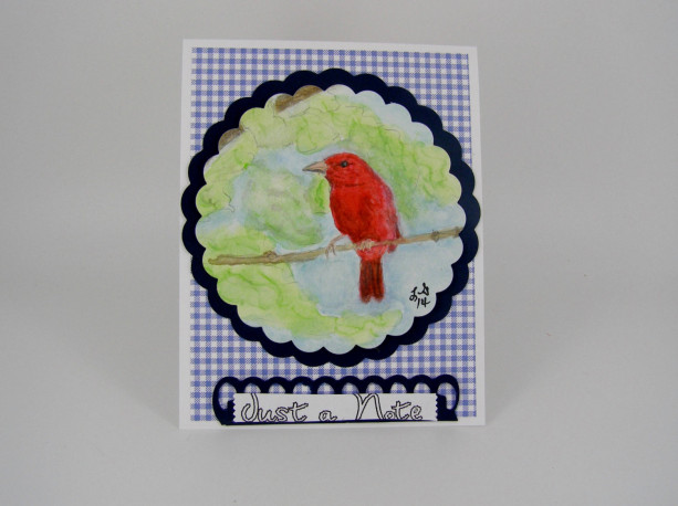 Watercolor Greeting Card, Summer Tanager