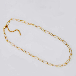 14kt Gold Plated Dainty Paperclip Chain Necklace, 16 inches