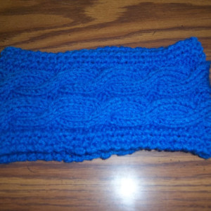 Hand Knit Headband/ Earmuff- Blue