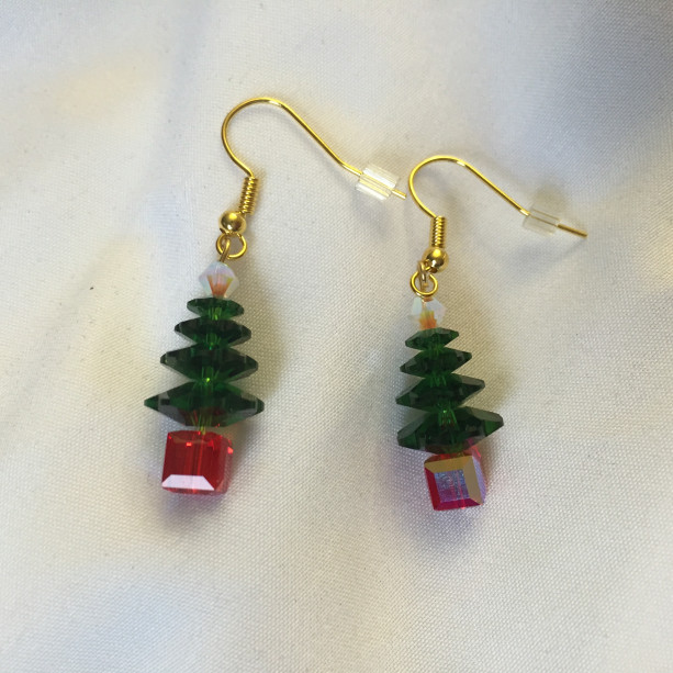 Swarovski Crystal Christmas Tree Earrings