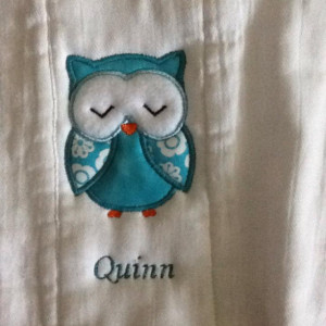 Owl burp cloth