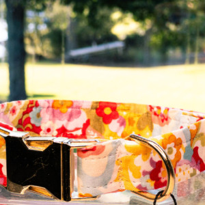 Dog Collar - Trendy collar for dogs with floral print - small dogs collar - soft dog collar - Patterned dog collar