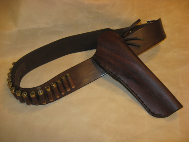 Western Leather Gun Belt/Holster Hip Rig