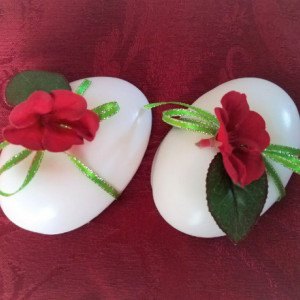 Eucalyptus and Goat Milk Oval Soap Pair with Rose Topper