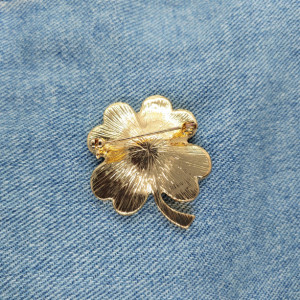 Four-leaf Clover Enamel Brooch Lucky Brooch