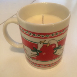 Christmas Swan Mug 14 oz Soy Wax Candle- Eggnog Scented