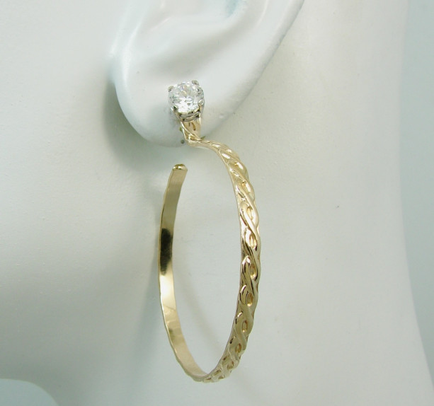 EARRING JACKETS 14k Gold filled Dangle Hoop Diamond Enhancer Celtic Pattern Design Hoop JHCELT40MGF