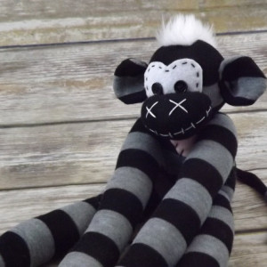 Sock monkey : Jason ~ The original handmade plush animal made by Chiki Monkeys