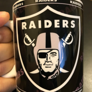 Custom Made Oakland Raiders BLACK 11oz Coffee Mug