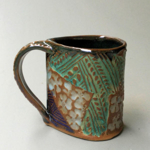 Dogwood Bloom Pottery Coffee Mug Hand Made Hand Built Clay
