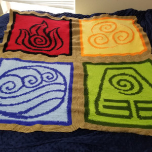 Avatar the Last Airbender crochet blanket handmade for sale