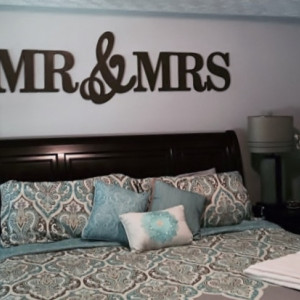 MR & MRS wood Letters,Wall Décor-Painted Wood Letters, Wall Letters-King Size