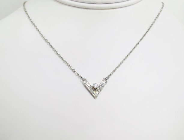Sterling Silver and White CZ Angles Choker Necklace