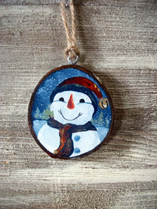 Rustic Snowman Ornament