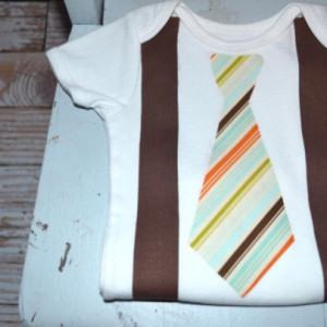 Little Mister Brown Striped Tie and Suspenders