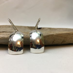 Silver Synclastic Earrings-Light Texture