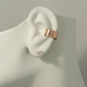 POST Conch Pierced Cartilage Earring ROSE Gold Body PIercing Cartilage Hoop Body Jewelry Hammered Ear Cuff Piercing Middle Ear E1RGFHMPOST