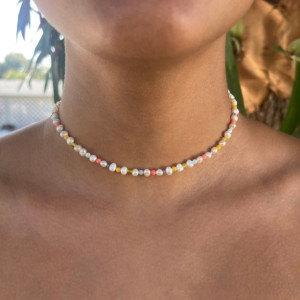 Colorful Freshwater Pearl Beaded Necklace 