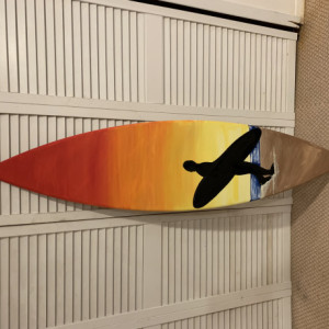 4ft wood surf surfboard beach pool wall art sign