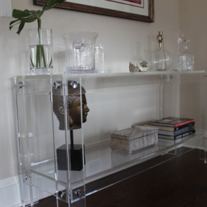 "Button Line" Console Table with Shelf