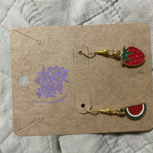Strawberry and watermelon earrings 