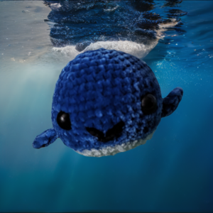 Handmade Crocheted Mini Blue Whale