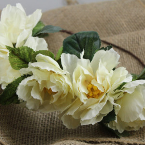 Cream Peony Floral Crown
