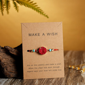 Make a Wish, Wish Bracelet, Red Charm Bracelet, Lucky Red String Bracelet ,Stocking Stuffer for Friends